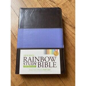 NIP NEW NIV Rainbow Study Bible Purple leathertouch Bible imitation leather